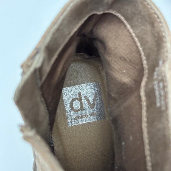 Dolce Vita Rupart Wedge Square Toe Ankle Bootie Truffle Tan Suede Women's Size 7 - Picture 6 of 10